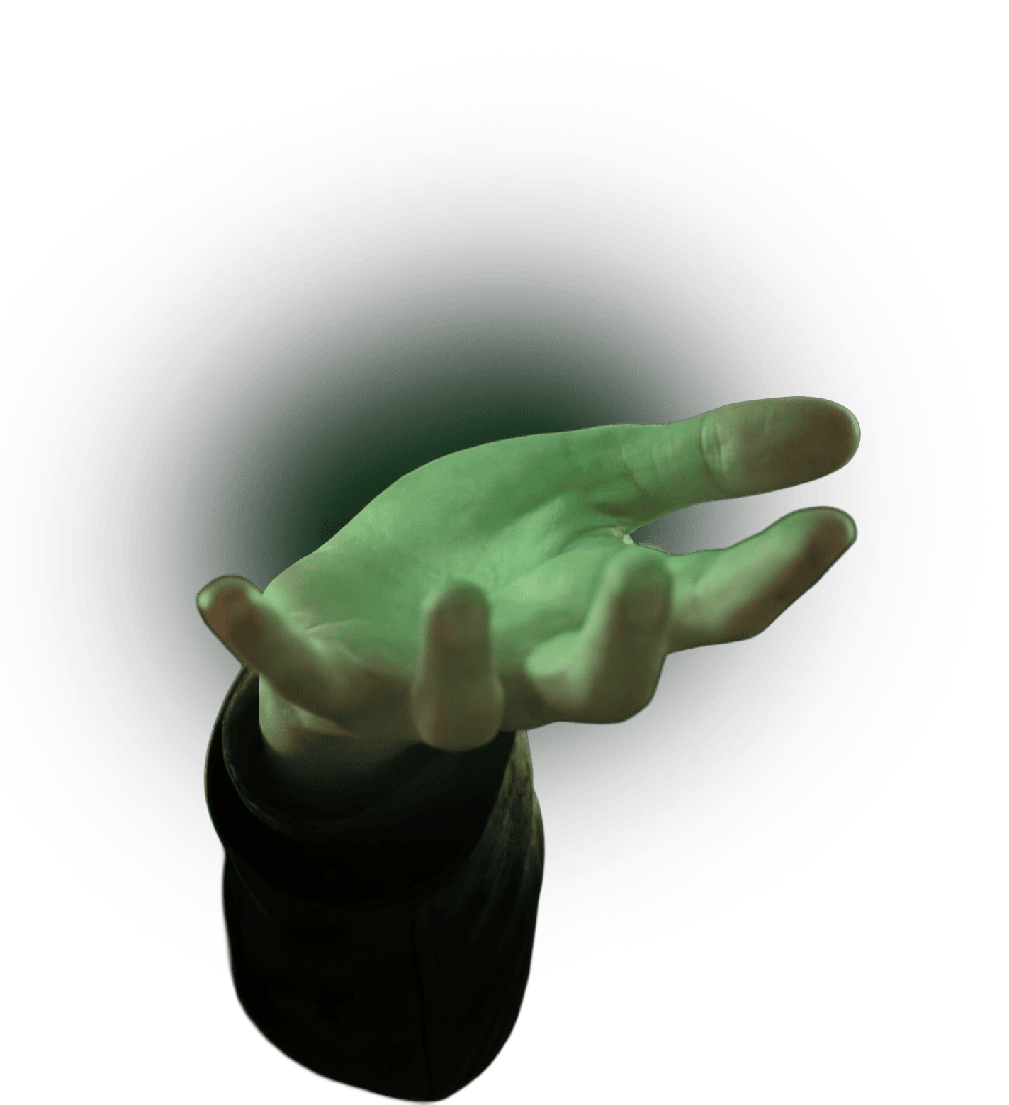 Groene hand_zwart (1)